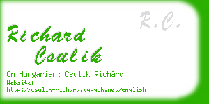 richard csulik business card
