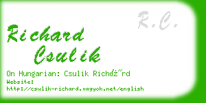 richard csulik business card